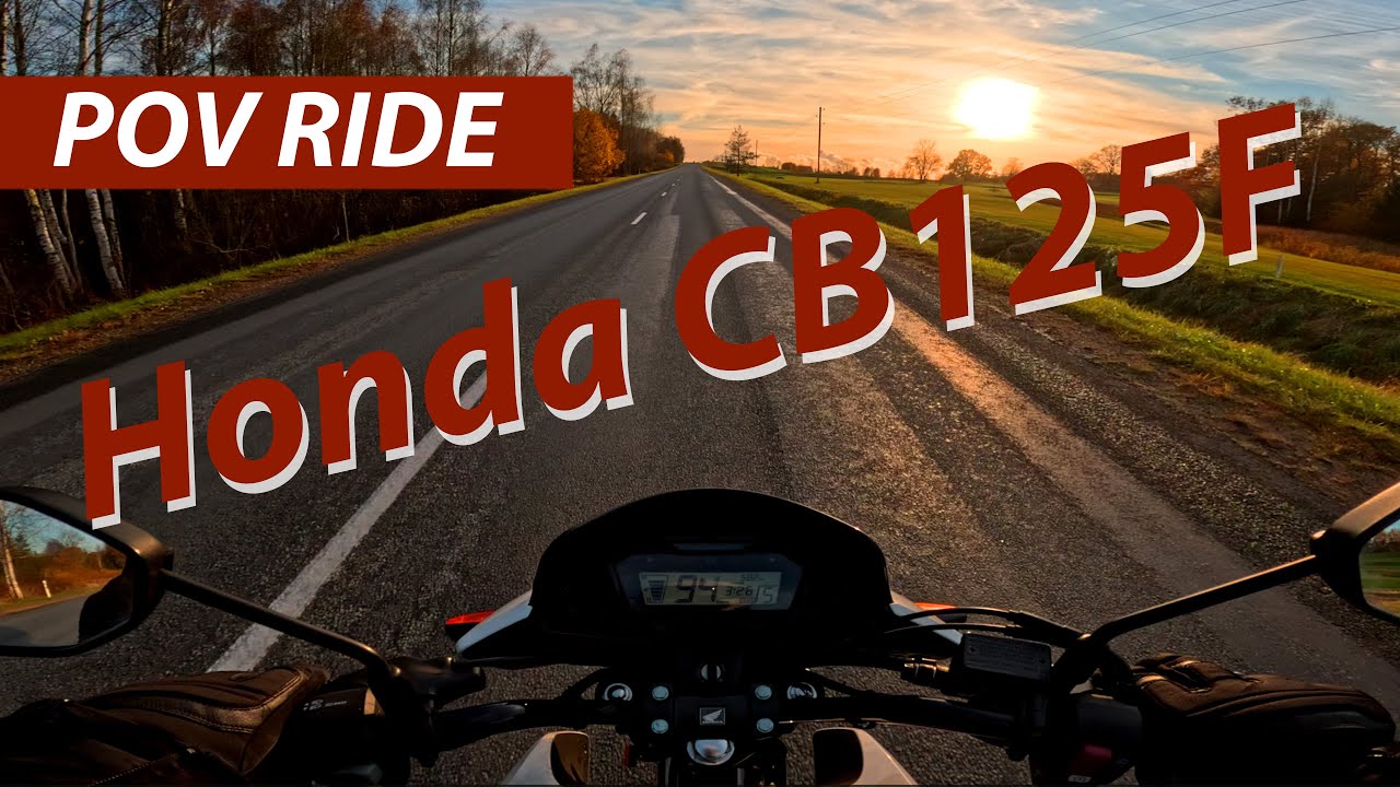 Relaxing motorcycle ride. Honda CB125F (CBF125M). RAW sound Onboard.  Turaida-Saulkrasti.
