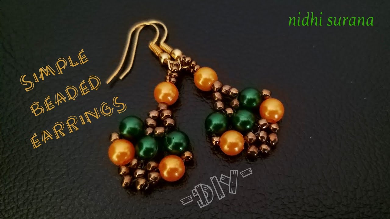 👌 Simple Beaded Earrings || DIY Aretes Tutorial||How to make Earrings (0260)