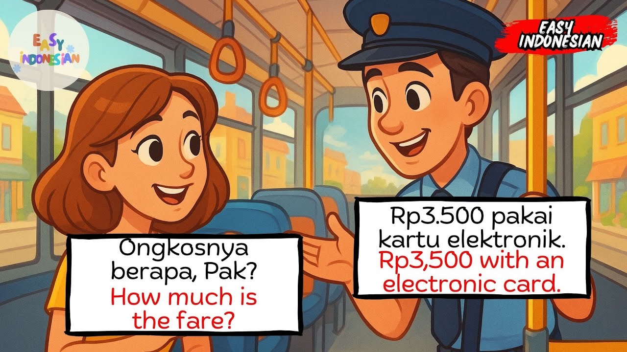 Speaking Indonesian on Public Transport | Easy Beginner Dialogue