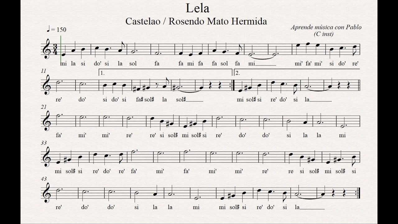 LELA:  (flauta, violín, oboe...) (partitura con playback)
