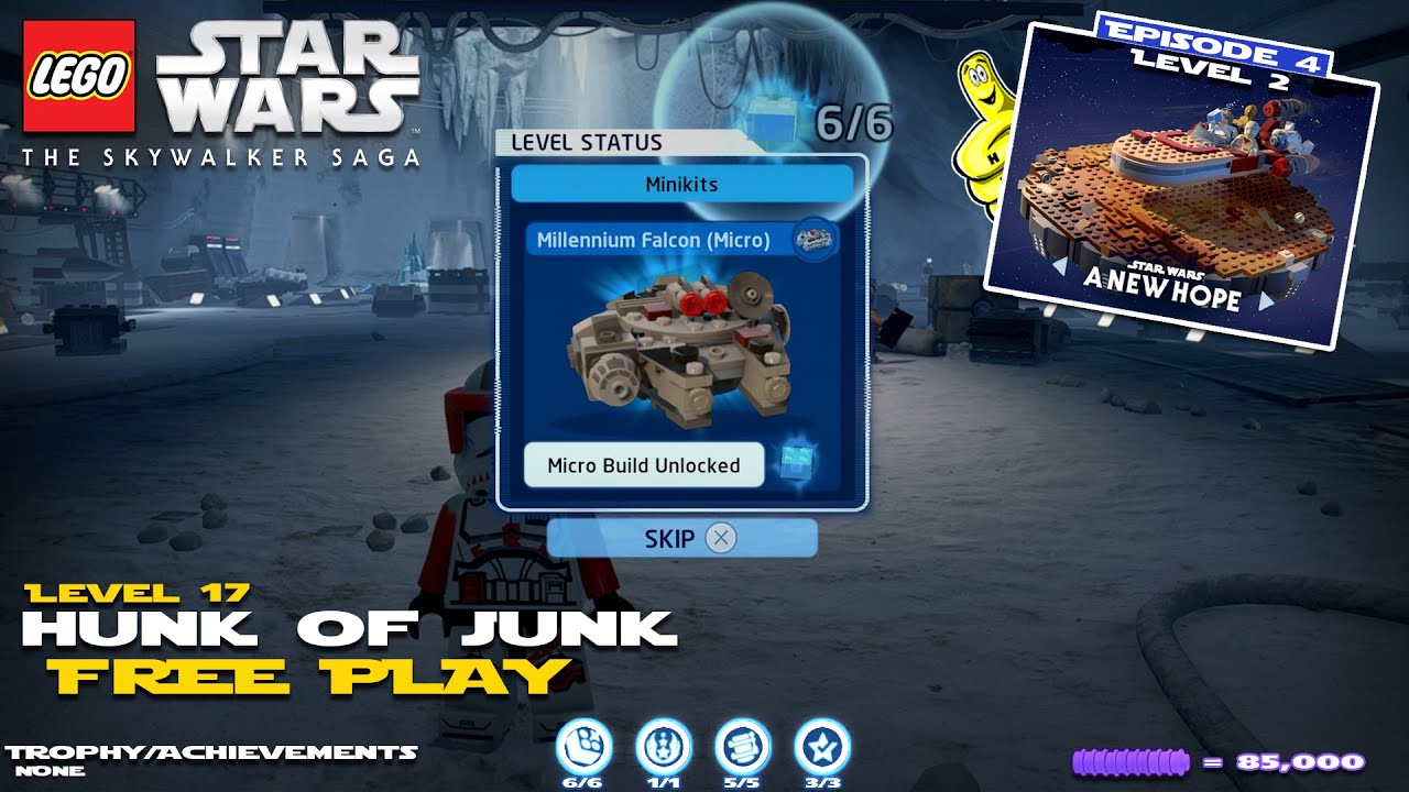 Lego Star Wars The Skywalker Saga: Lvl 17 Hunk of Junk FREE PLAY - HTG