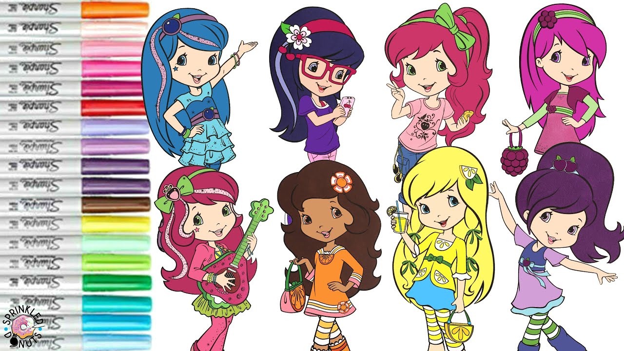 Strawberry Shortcake & Friends Coloring Book Compilation Orange Blossom Cherry Jam Plum Pudding