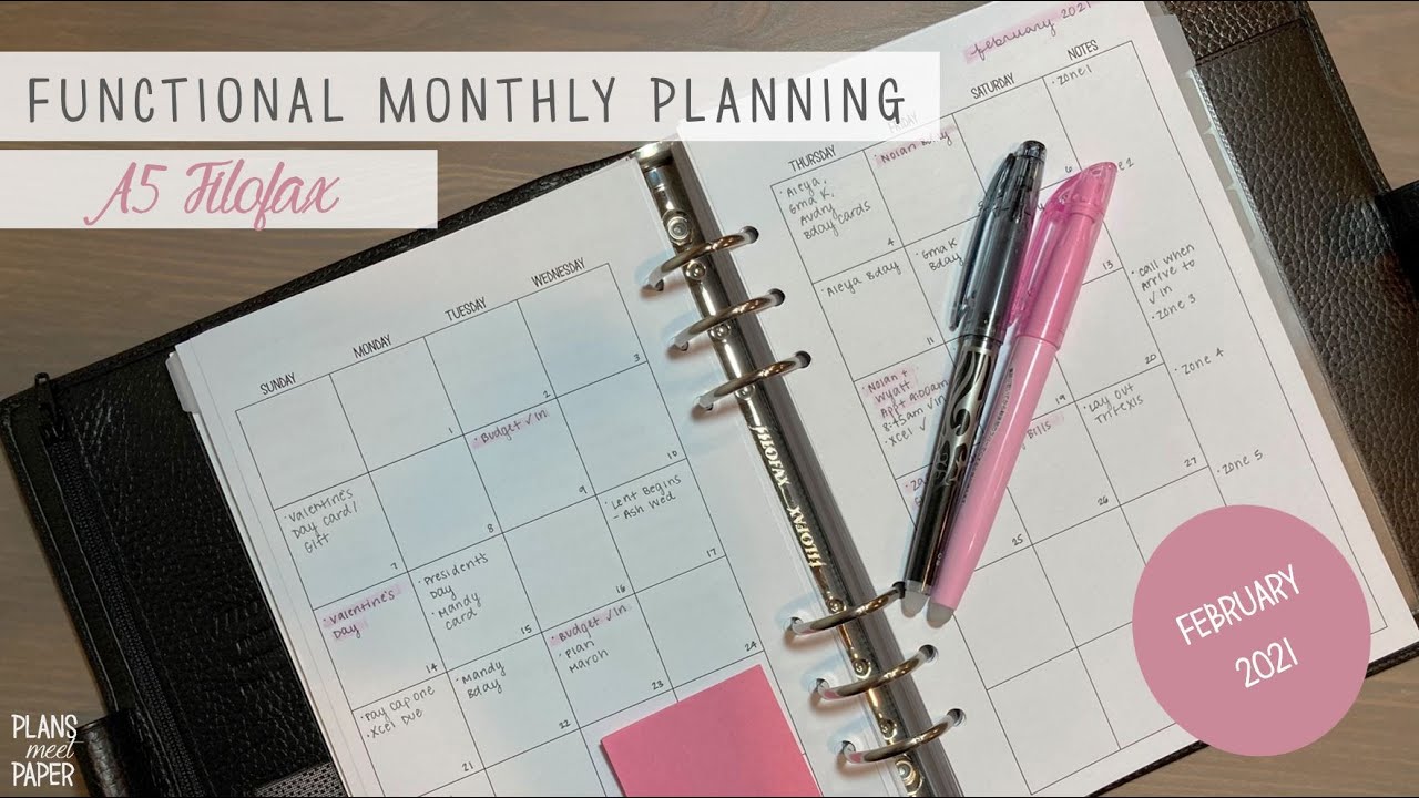 Functional Monthly Planning | A5 Filofax | February 2021