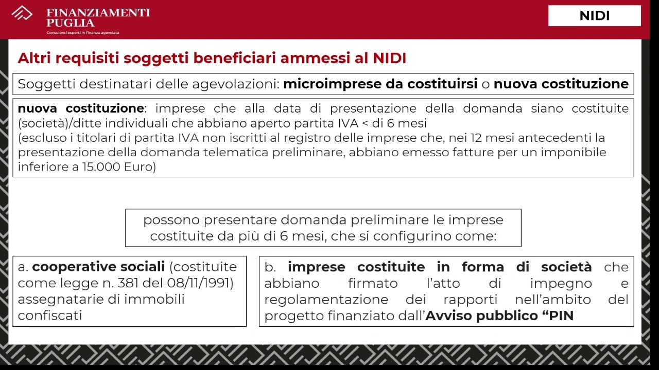 𝐍𝐈𝐃𝐈 𝐑𝐞𝐠𝐢𝐨𝐧𝐞 𝐏𝐮𝐠𝐥𝐢𝐚: per chi vuole creare una nuova impresa