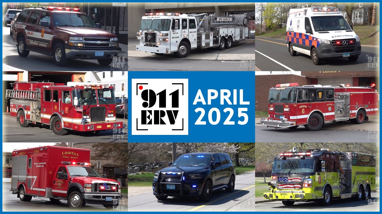 Fire Trucks, Ambulances, and Police Cars Responding Compilation | April 2025
