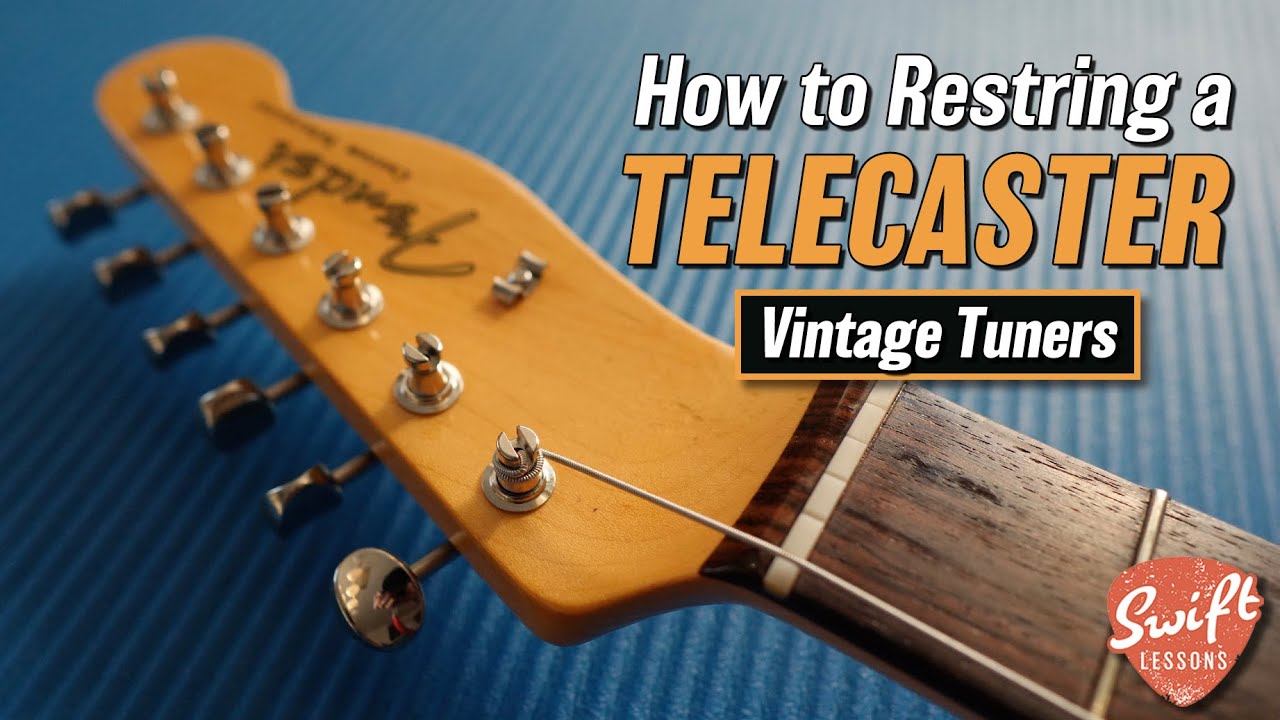 Как перетянуть струны на гитаре Fender Telecaster с помощью колков винтажного стиля