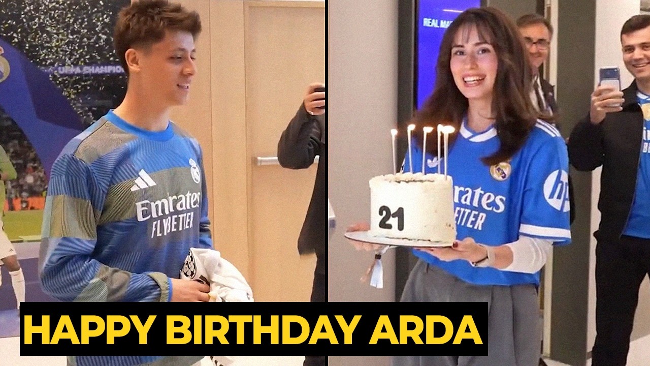 Arda Güler girlfriend surprise Arda with a birthday cake after Real Madrid vs Benfica