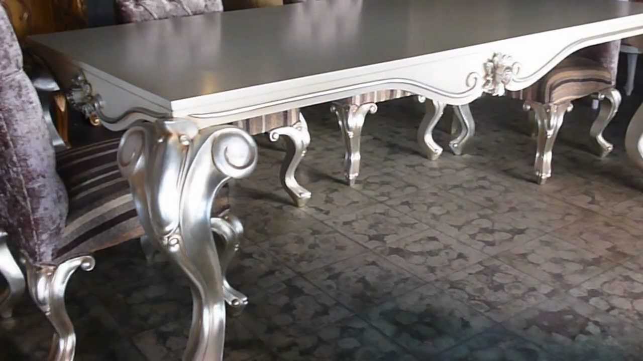 Tiara Dining Table Silver Leaf