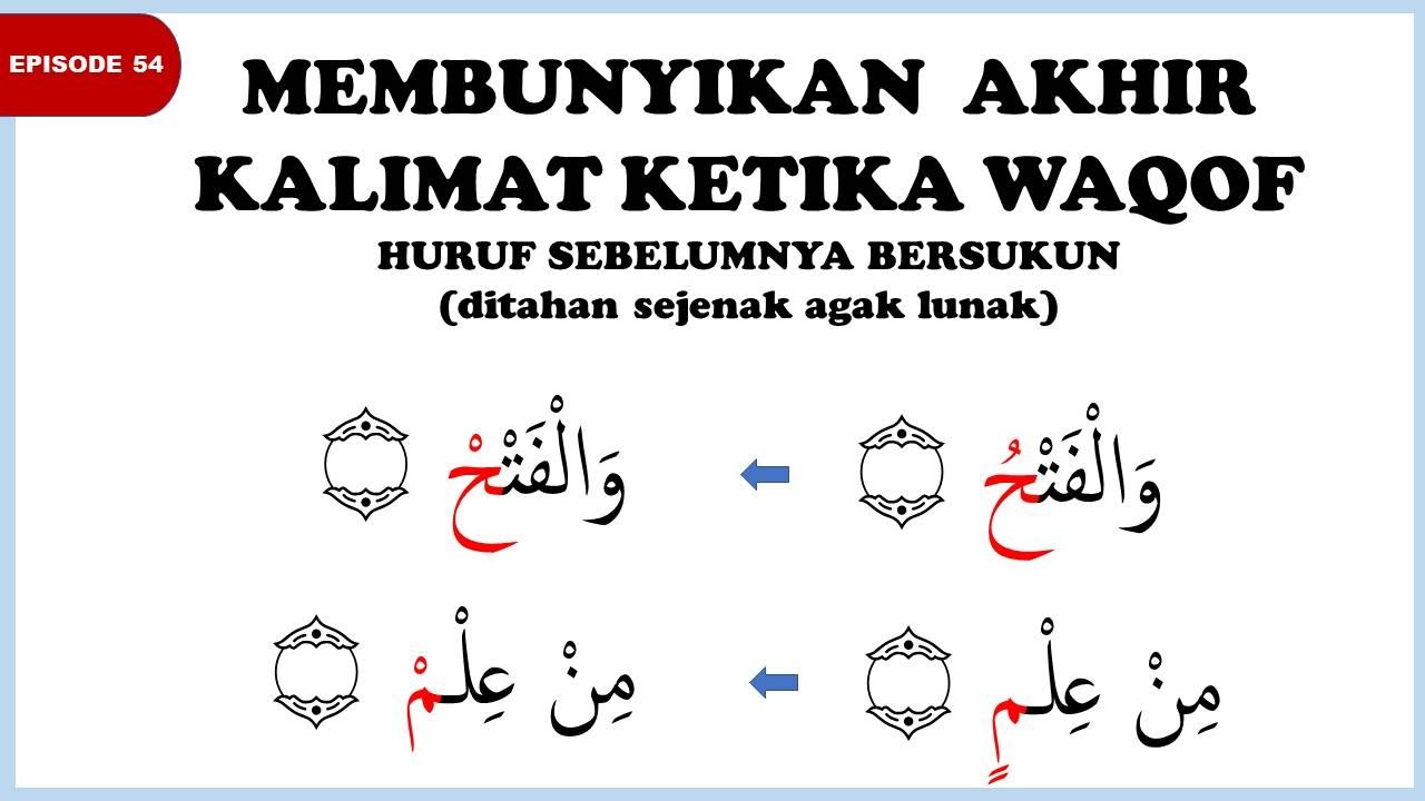 Cara yang Benar Berhenti Pada Huruf Berharokat Ketika Waqof #eps_54