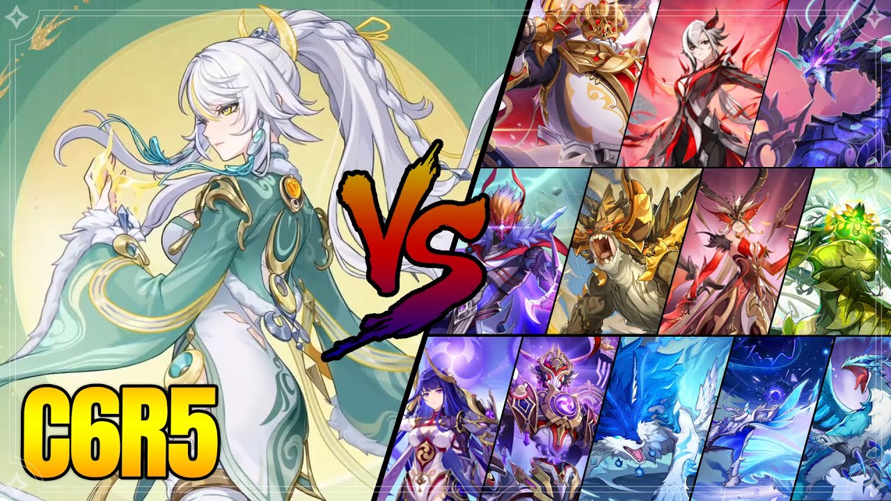 C6R5 Zibai VS All Weekly Bosses | Zibai Showcase【Genshin Impact】