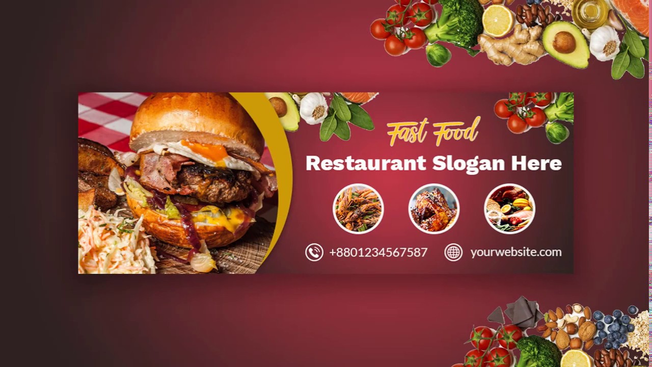 Food Facebook Cover Design Adobe Photoshop CC
