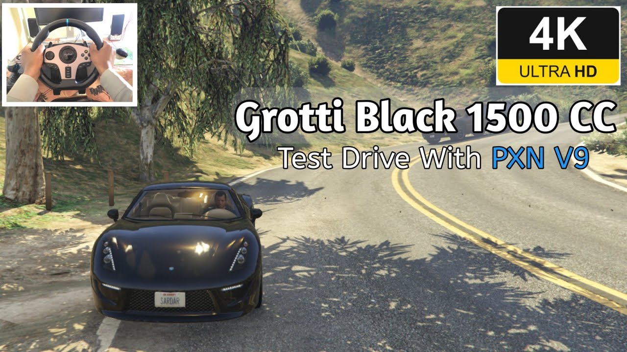 Grotti Black City Drive| Steering wheel PXN V9 | Gta 5 pakistani cars drive