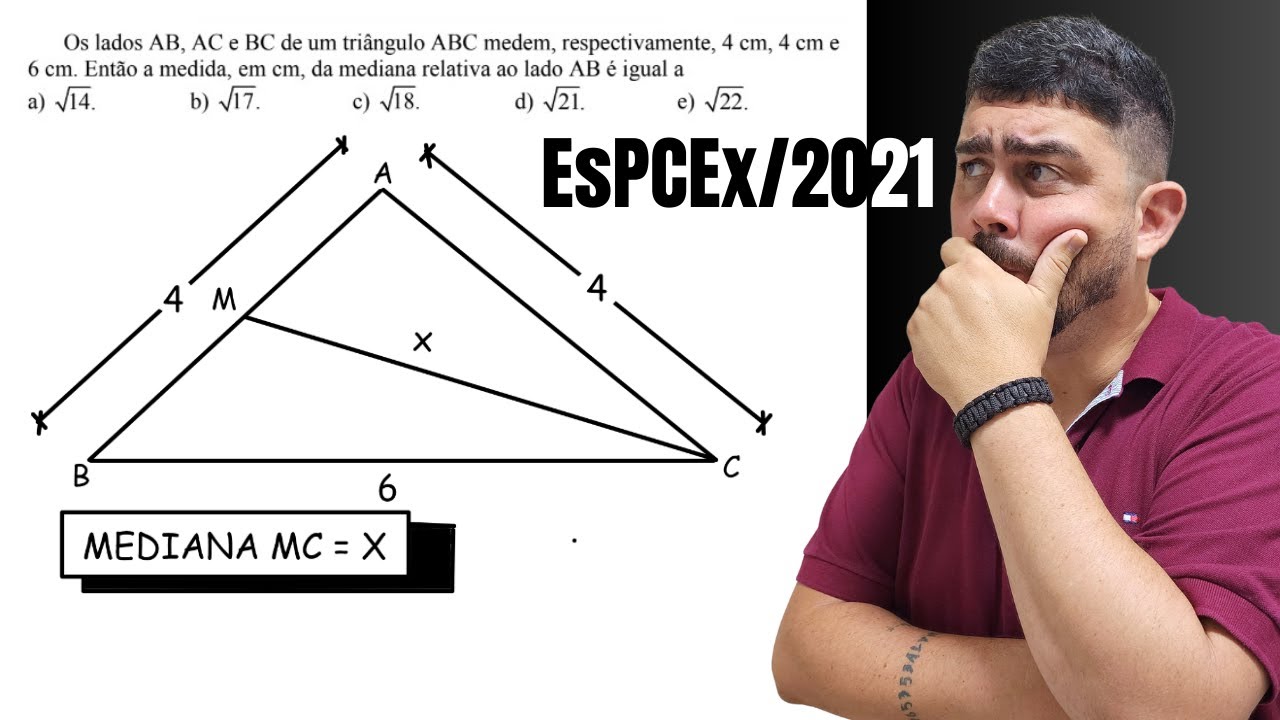 A QUESTÃO TRADICIONAL QUE CAIU NA EsPCEx EM 2021/MATEMÁTICA/GEOMETRIA/LEI DOS COSSENOS/EAM/EsSA/EEAR