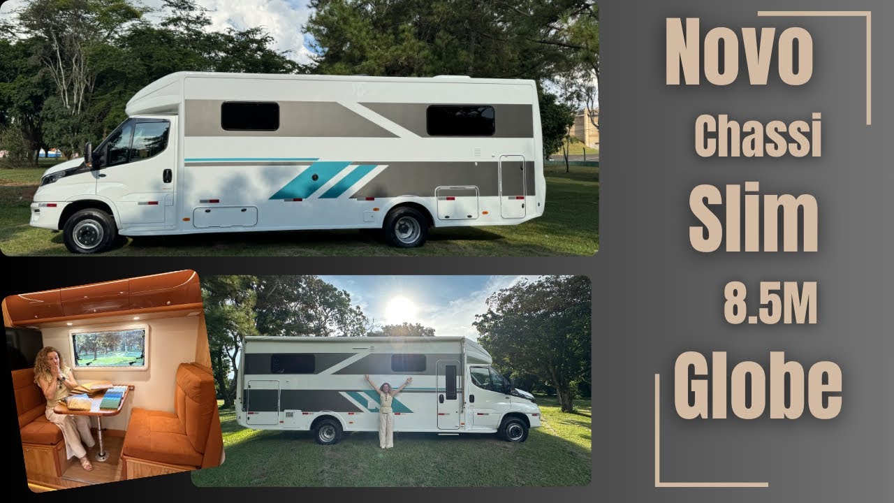 🎬 LANÇAMENTO GLOBE MOTORHOMES: CHASSI SLIM 8.5 AUTOMÁTICO – REVOLUÇÃO SOBRE RODAS! 🚀🚍💨