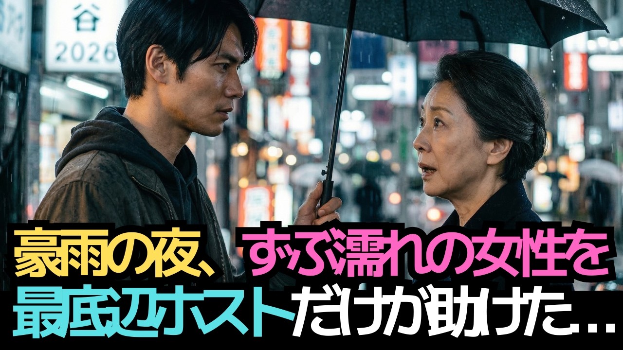 母の手術費が払えず、昼は建設現場、夜はホストをする29歳男性。豪雨の夜、ずぶ濡れの女性を助けた結果……
