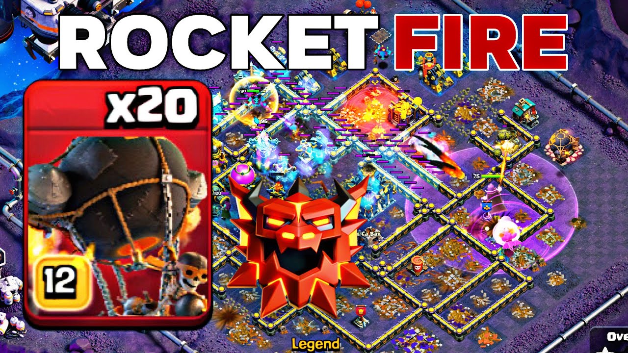 Epic TH17 Attack: Warden Walk + Fireball Rocket Balloon in Legend! Battle Ranked!