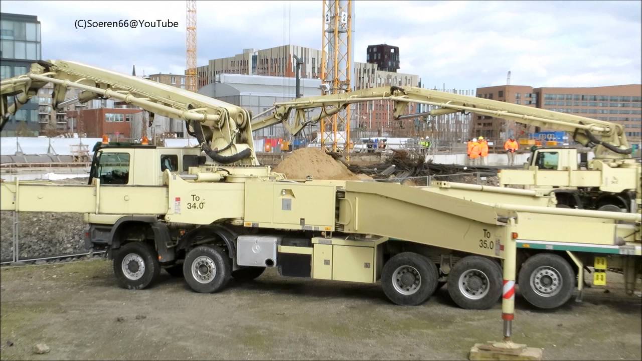 Soeren66 - 2 Betonpumpen PUTZMEISTER M 52-5 bei betonieren einer Bodenplatte