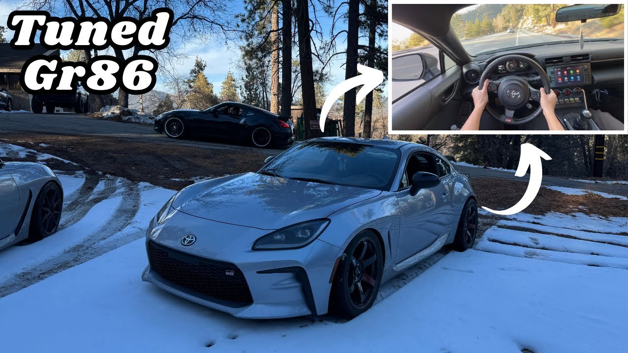 Crazy Tuned Gr86/Brz goes on a snow mountain touge battle !!!!