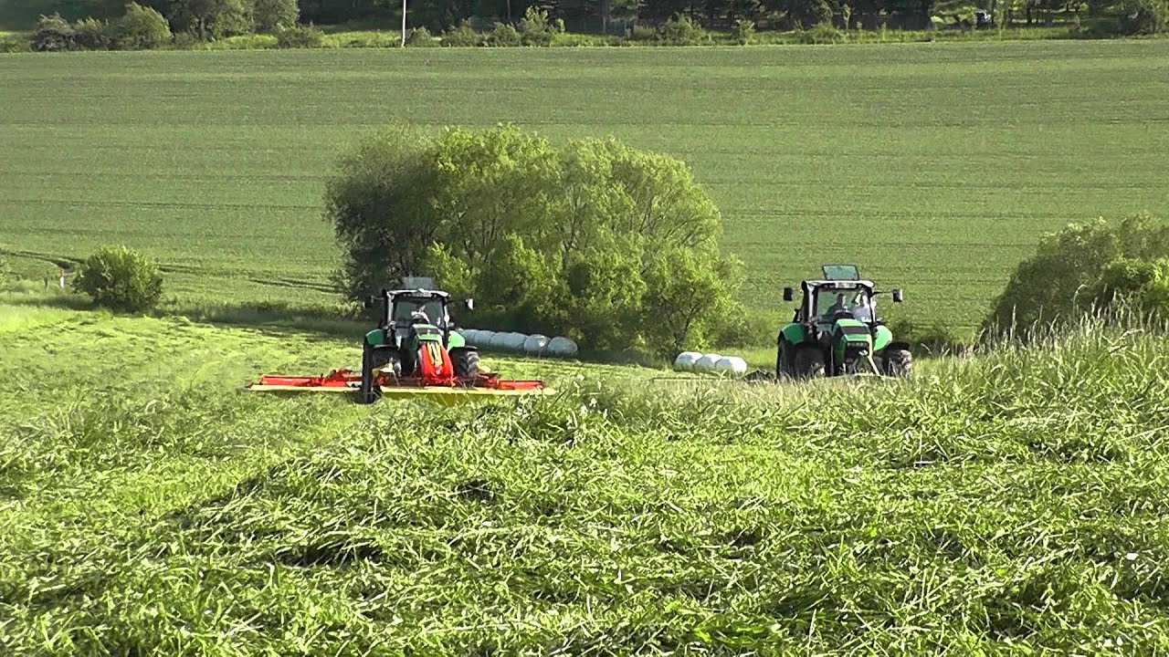 LU Jackl - Mähen im Eichsfeld Juni 2013 mit zwei Deutz TTV 630 + Pöttinger X 8 und Krone EasyCut