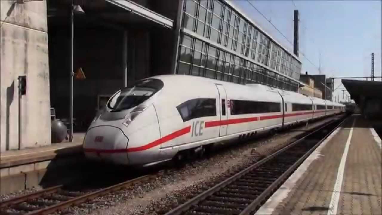 Br 407 (ICE 3) Velaro D in Augsburg mit Anfahrtsound (3 Mal)