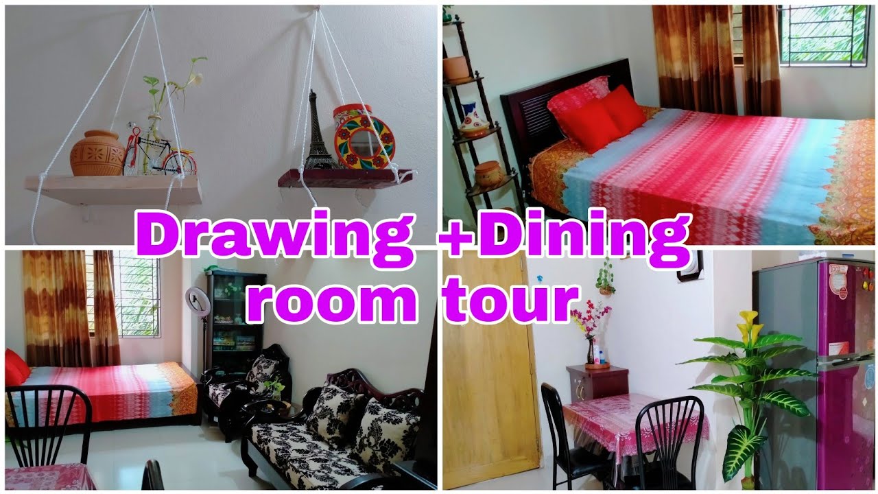 ড্রয়িং এবং ডাইনিং রুম ট্যুর।Bangladeshi Small Drawing & Dining Room Organization  Ideas.Sema's vlog.