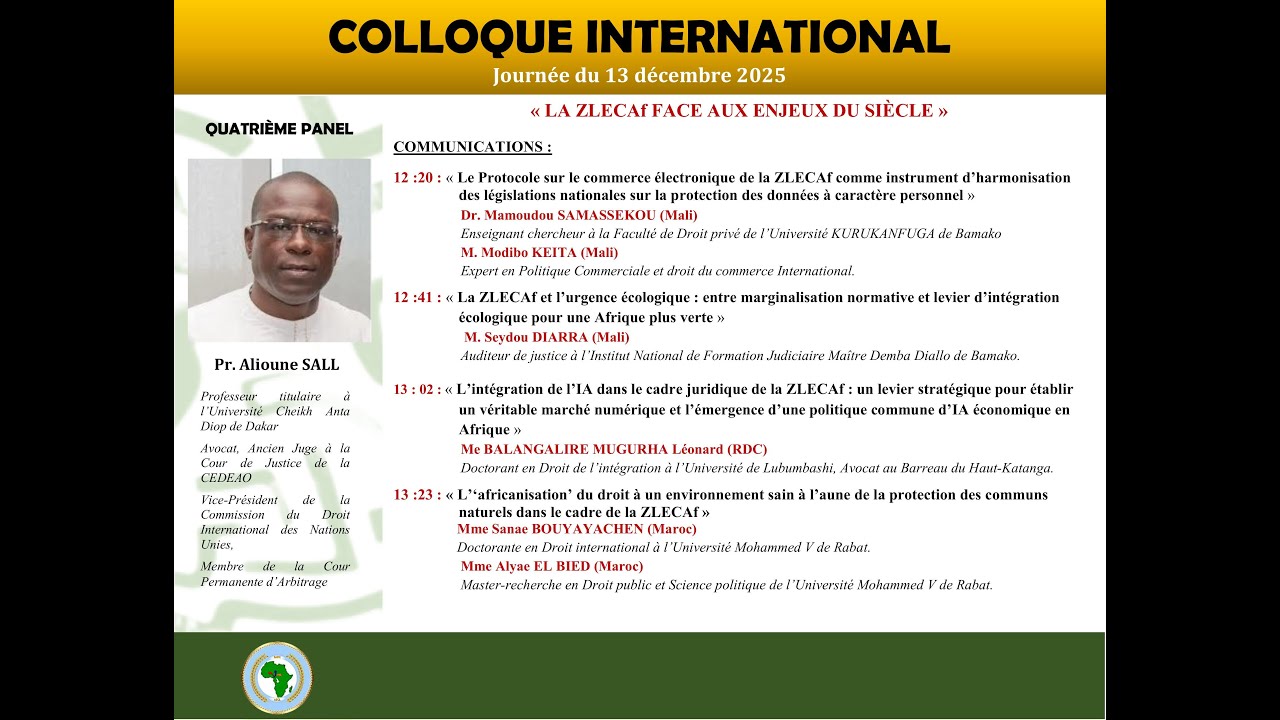 Colloque de la SADC - Panel 4: La ZLECAf face aux enjeux du siècle
