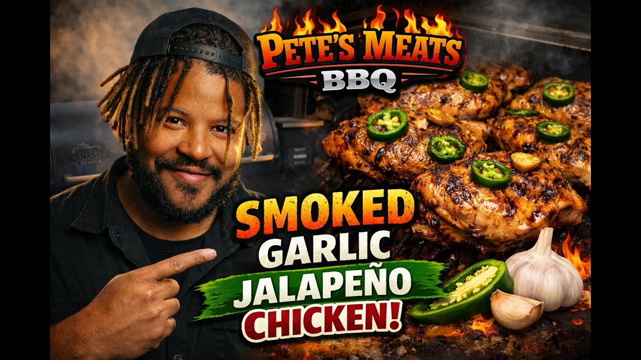 Garlic jalapeño smoked chicken on the Traeger! [Pete's Meats]