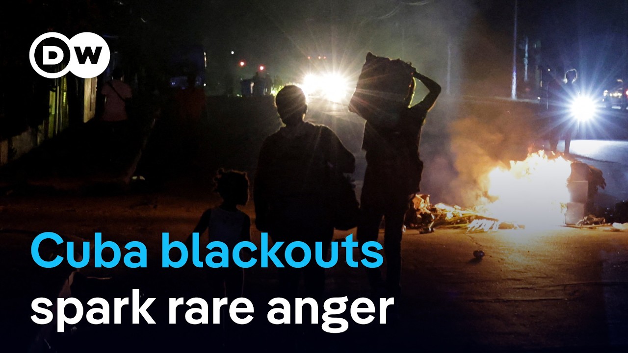 Rare protests erupt in Cuba as blackouts deepen and US aid offer adds political pressure | DW News