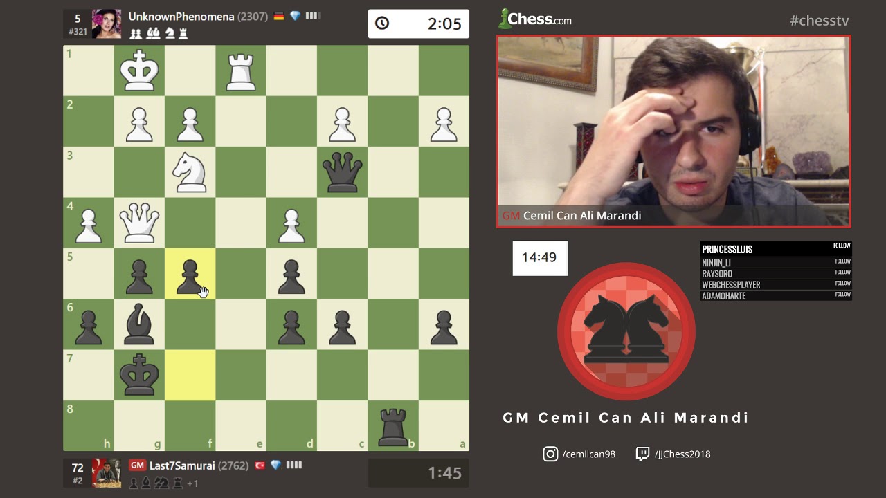 ♕Queen UnknownPhenomena♕ (2307) vs. GM Cemil Can Ali Marandi (2762)!