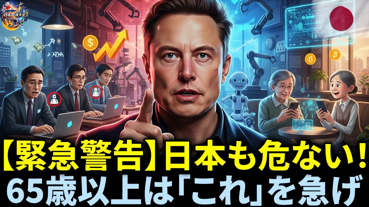 【緊急警告】2026年イーロン・マスクの衝撃予言！65歳以上は「これ」を知らないと生き残れません…絶対に見逃せない老後準備7選｜シニア老後対策