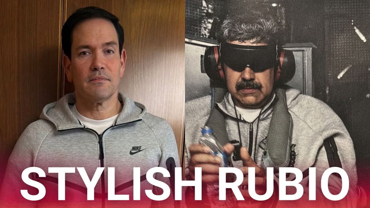 Internet erupts after Marco Rubio spotted in Maduro-style Nike tracksuit aboard Air Force One