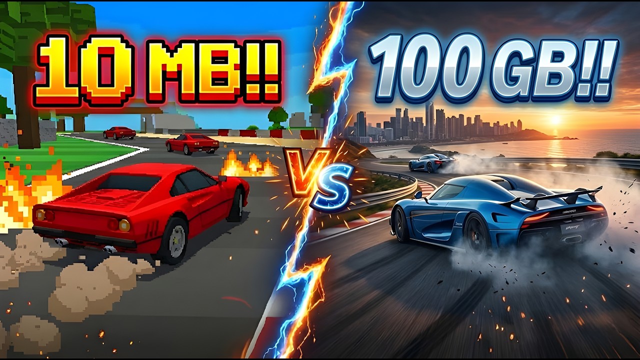 10 MB vs 100 GB Racing Game