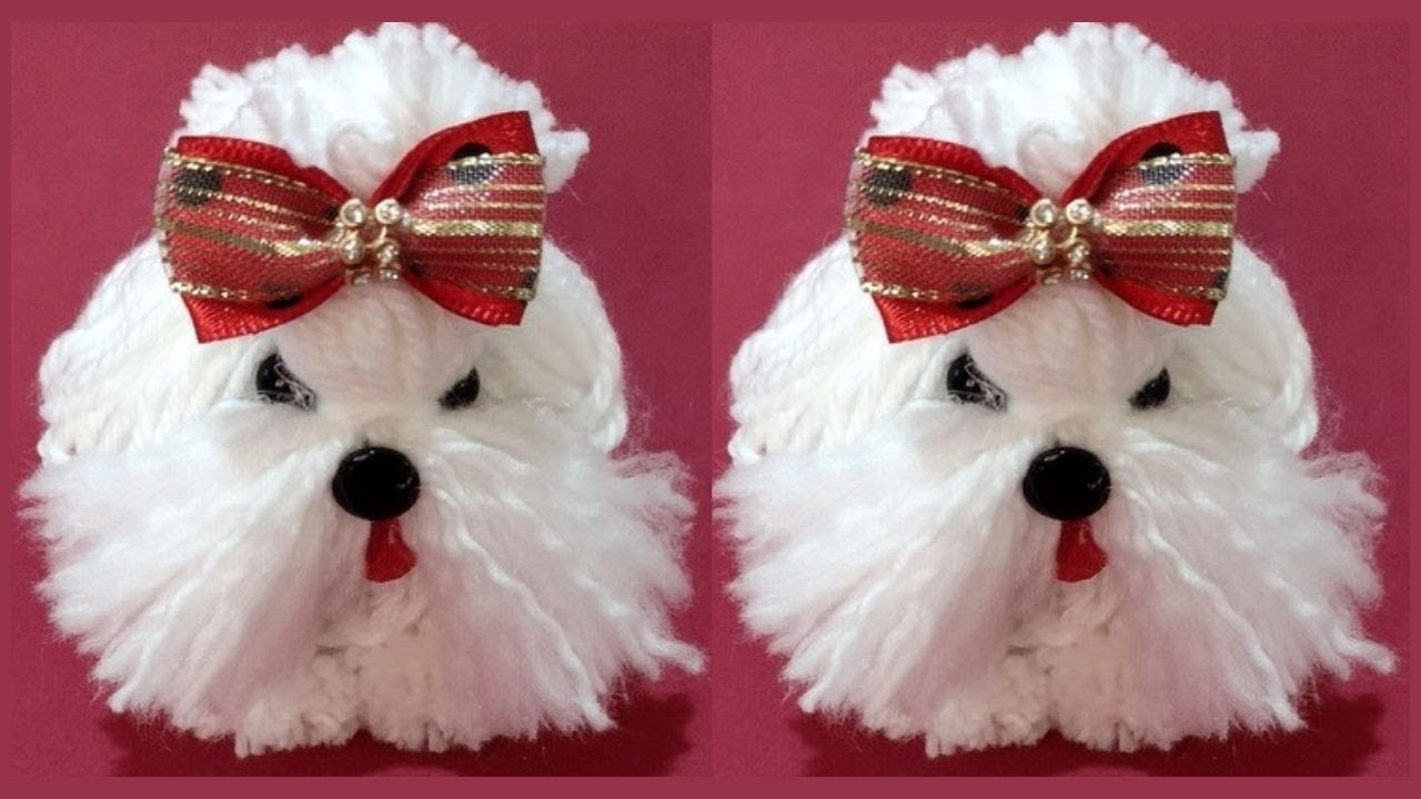 Cachorrinho feito com rolo de papel higiênico e pompom de lã 💖 DIY 👉 FAÇA VC MESMO 💖
