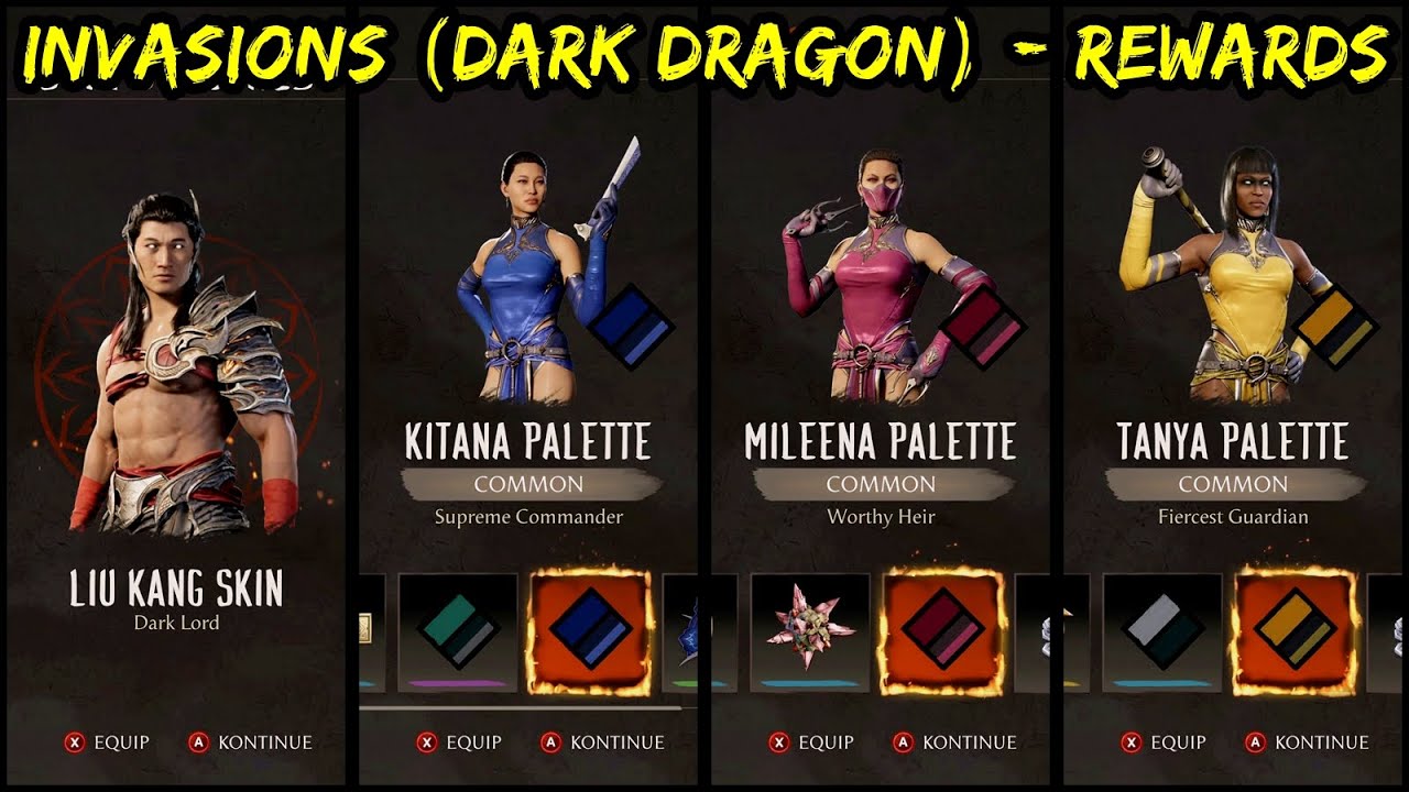 Rewards Locations - Invasions - Season of the Dark Dragon - Mortal Kombat 1
