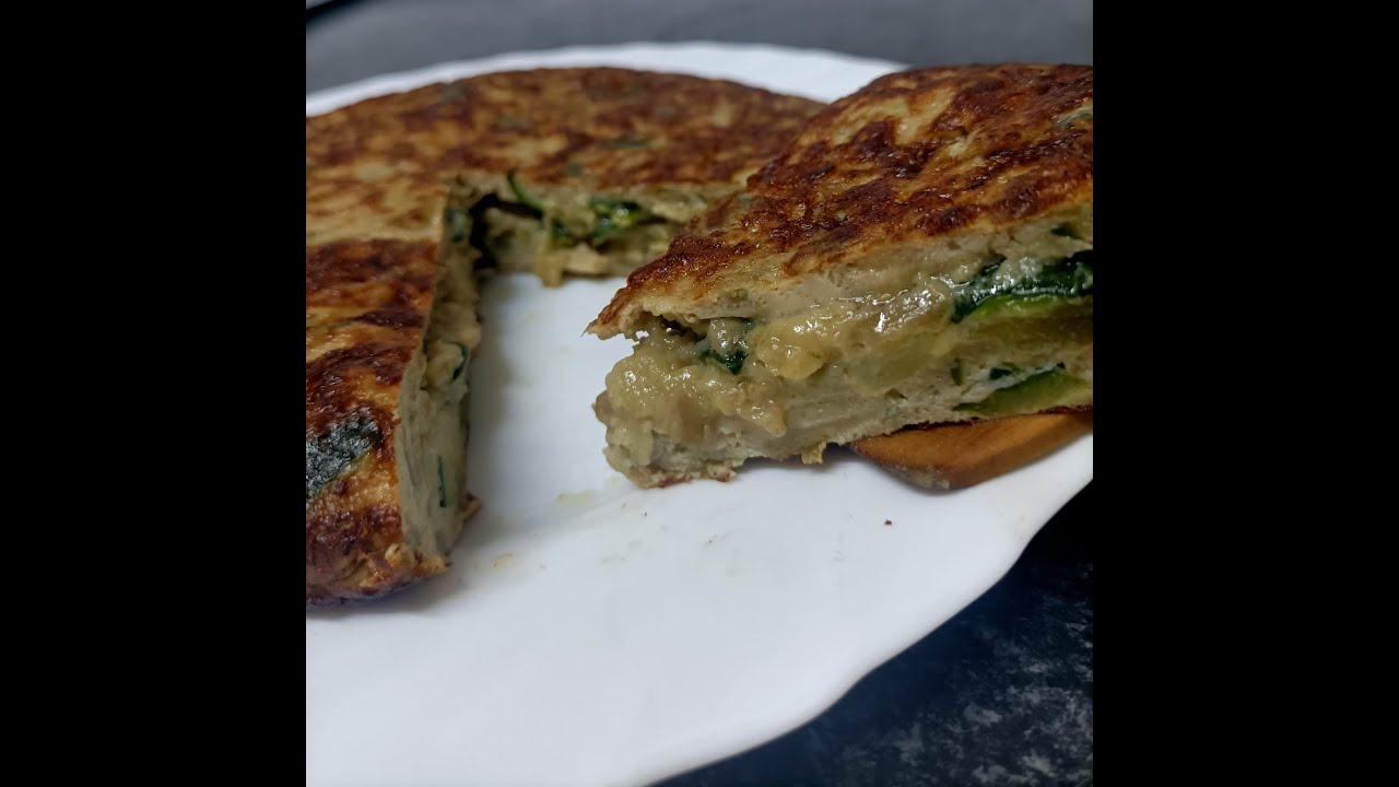 Tortilla de berenjena y calabacín.