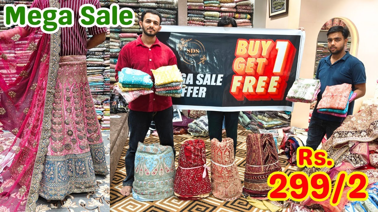 SDS Textiles Tolichowki 1+1 Combo Sale ₹ 299/2 Suits Low Price Bridal Lehengas Sharara Khada Dupatta