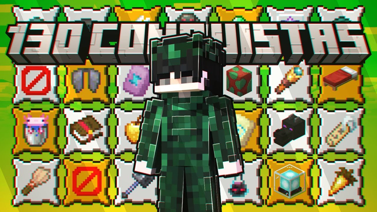 eu fiz todas as 130 CONQUISTAS no MINECRAFT HARDCORE!