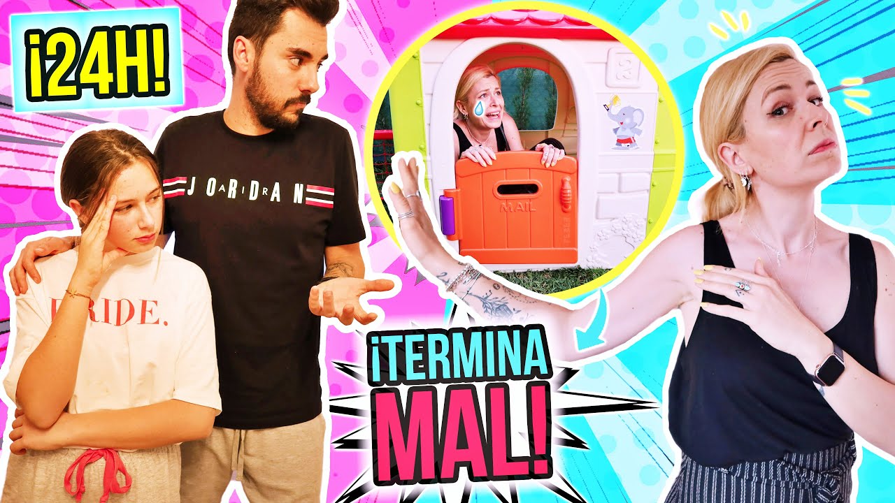 24 HORAS IGNORANDO a MI FAMILIA! 😱ACABA MAL y PASO LA NOCHE EN EL JARDÍN de NUESTRA CASA... 😭
