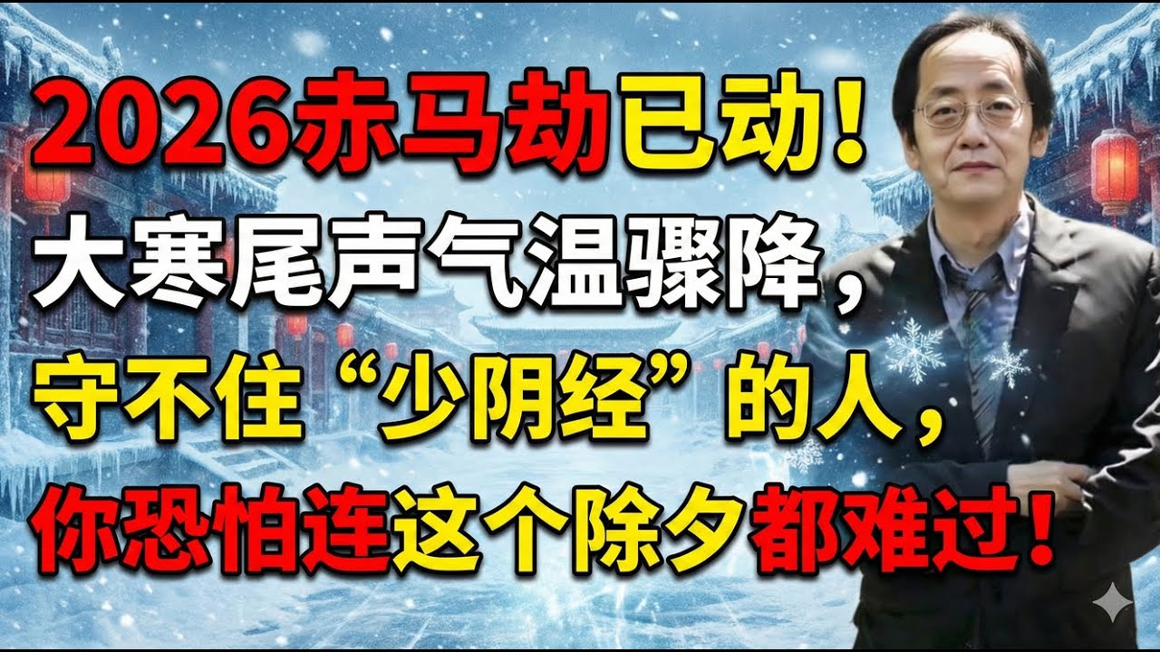 2026赤马劫已动！大寒尾声气温骤降，守不住“少阴经”的人，你恐怕连这个除夕都难过！ #赤马红羊 #固肾避祸 #倪海厦 #少阴经 #断生路