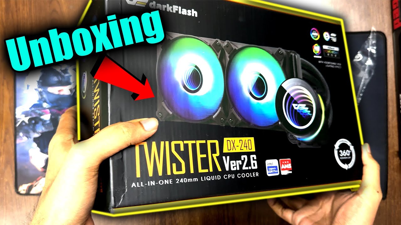 [ASMR] CPU Cooler darkFlash Twister DX Ver2.6 240 Liquid Black Version Full Detail Unboxing || 2024