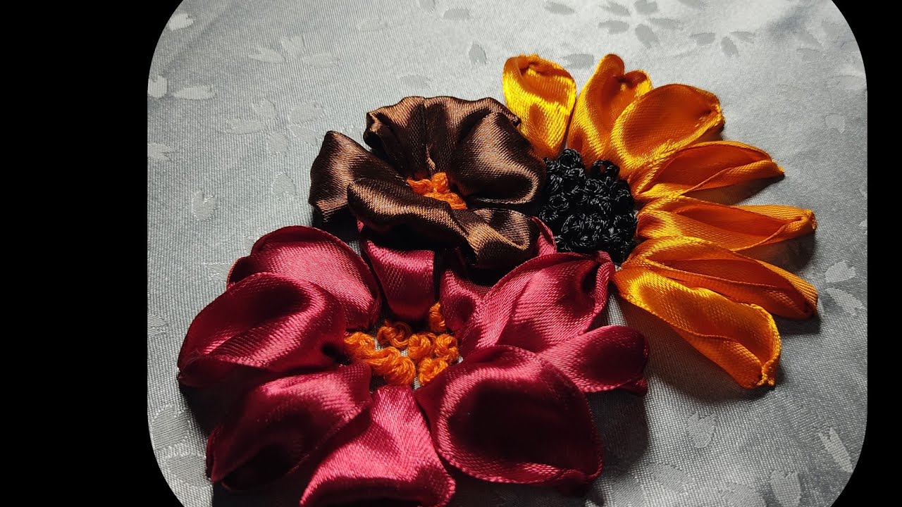Beautiful Flower Embroidery || Ribbon Embroidery for Beginners || Fahmida Collections