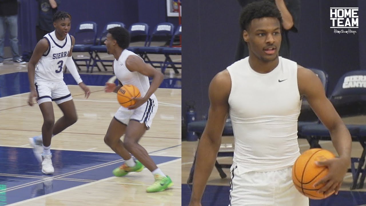 Bronny & Bryce James Play 1 on 1, Warm Up during Halftime of Sierra Canyon Game