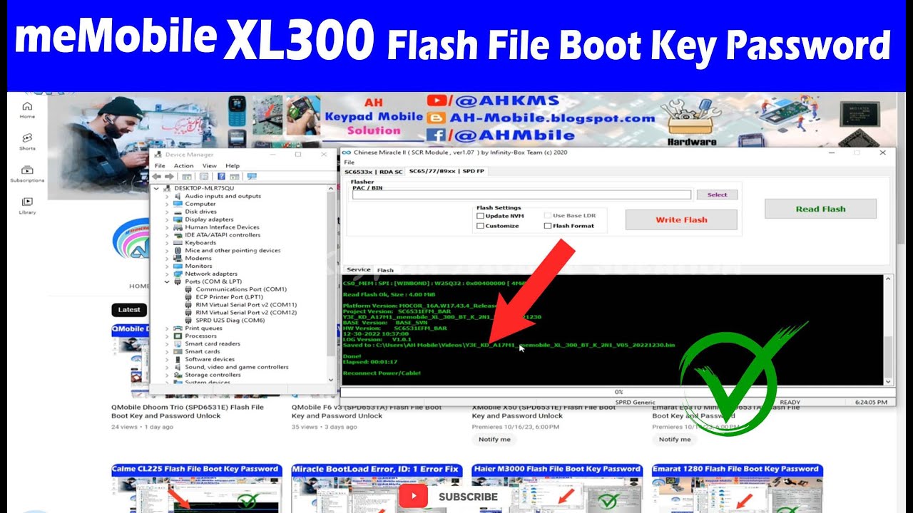 meMobile XL300 (SPD6531E) Flash File Boot Key and Password Unlock