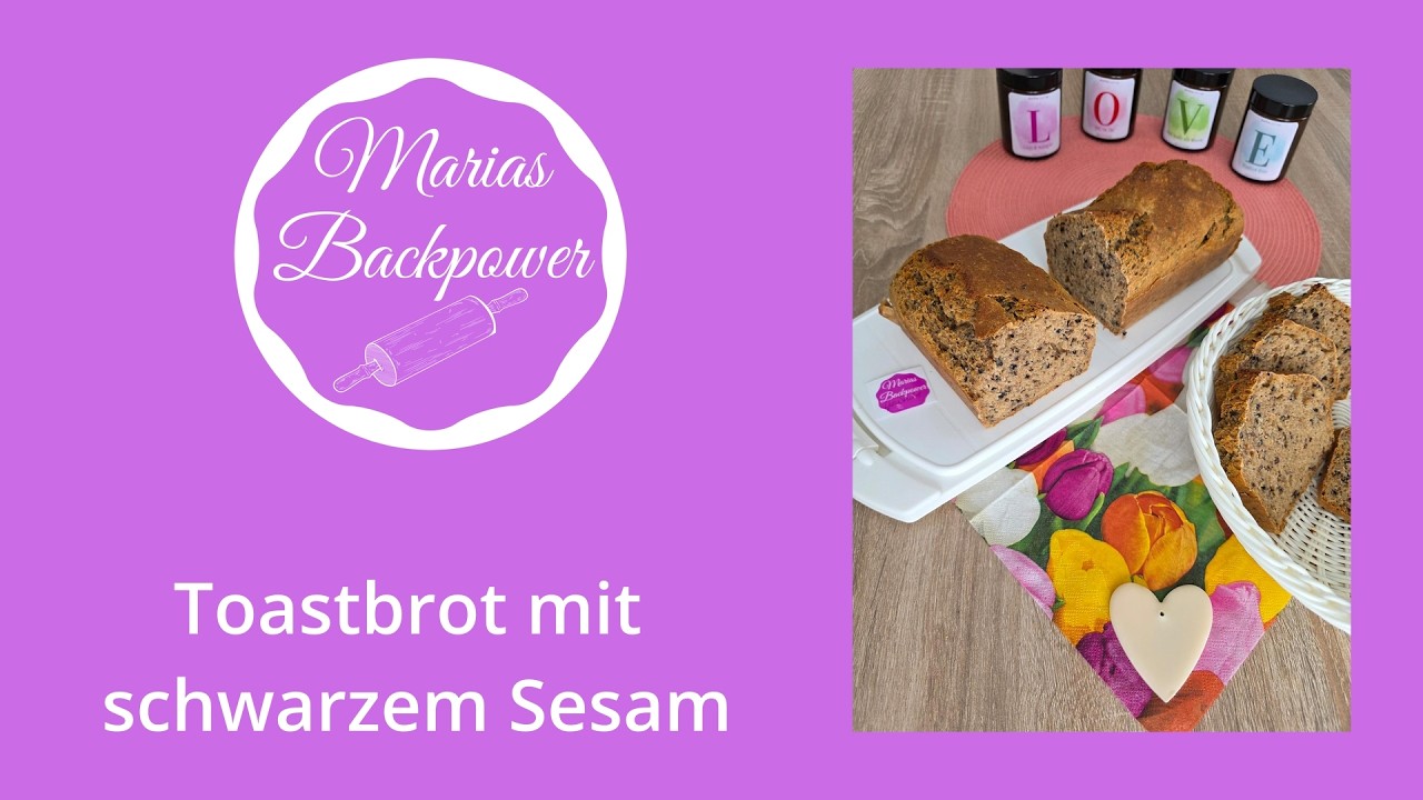 Dieses Toastbrot mit schwarzem Sesam ist besser als vom Bäcker! ohne Zucker, ohne Milch und fluffig