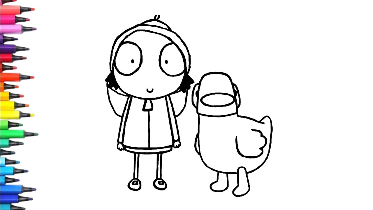 Sarah and Duck Cute Drawing, Painting & Coloring For Kids and Toddlers_Child Art