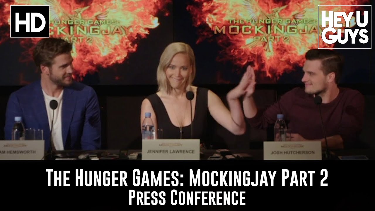 The Hunger Games Mockingjay Part 2 Press Conference - Jennifer Lawrence, Hutcherson, Hemsworth