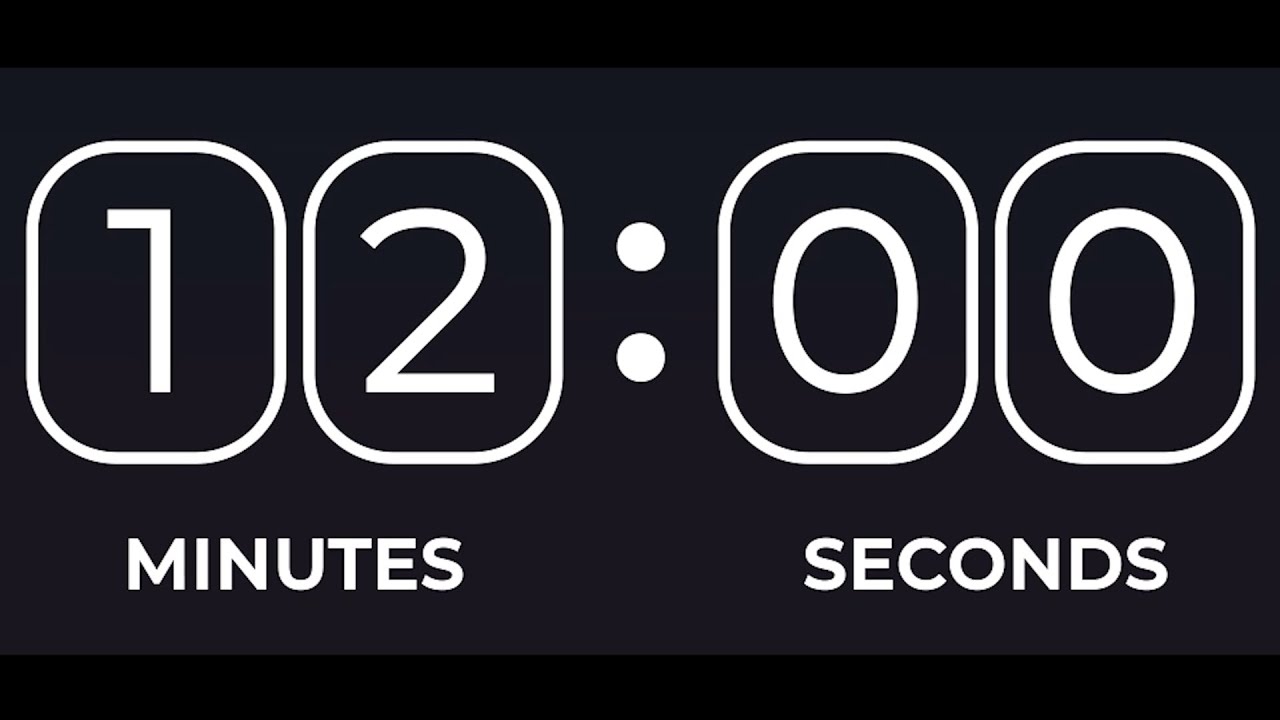 12 Minutes Timer Count Down Alarm Clock | 720 Seconds