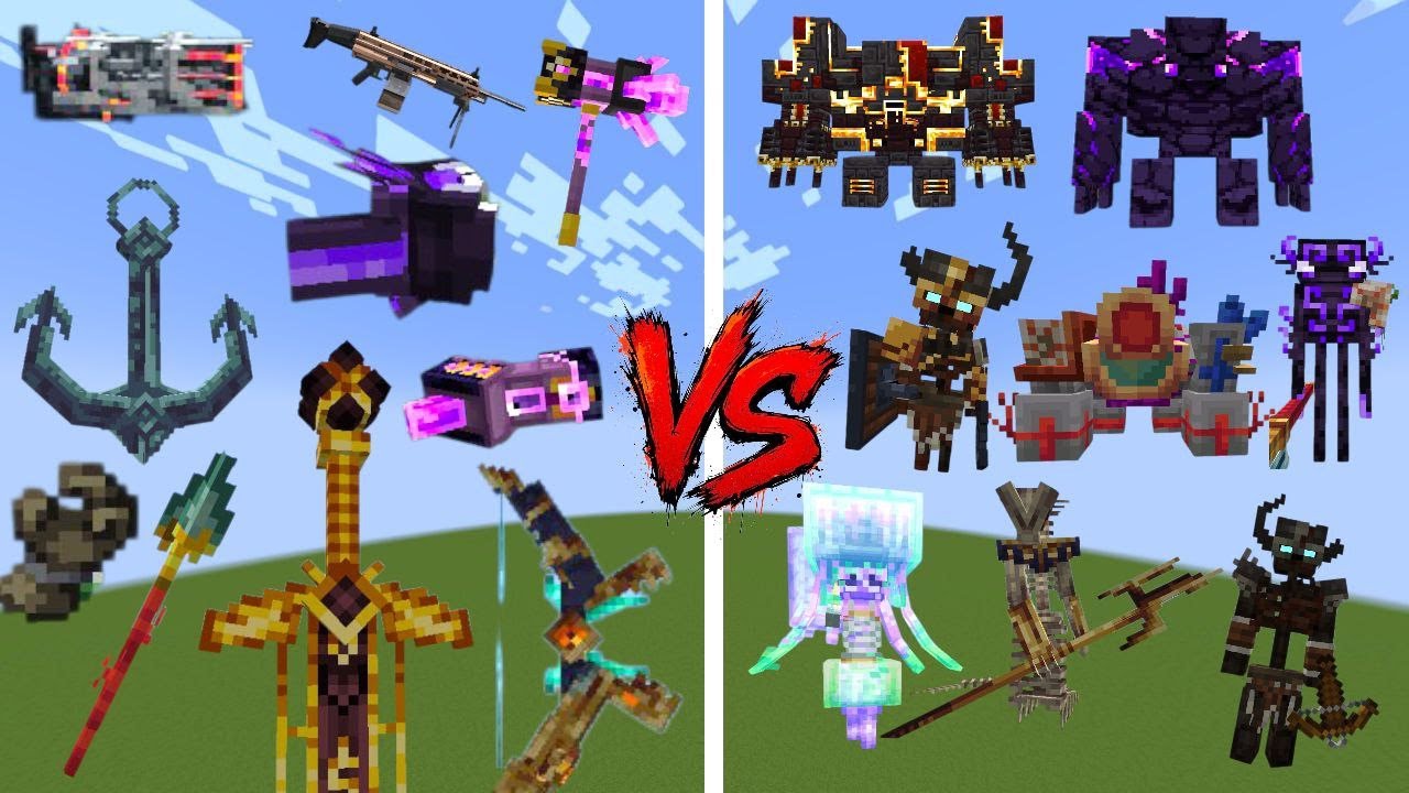Minecraft bosses vs magic weapons