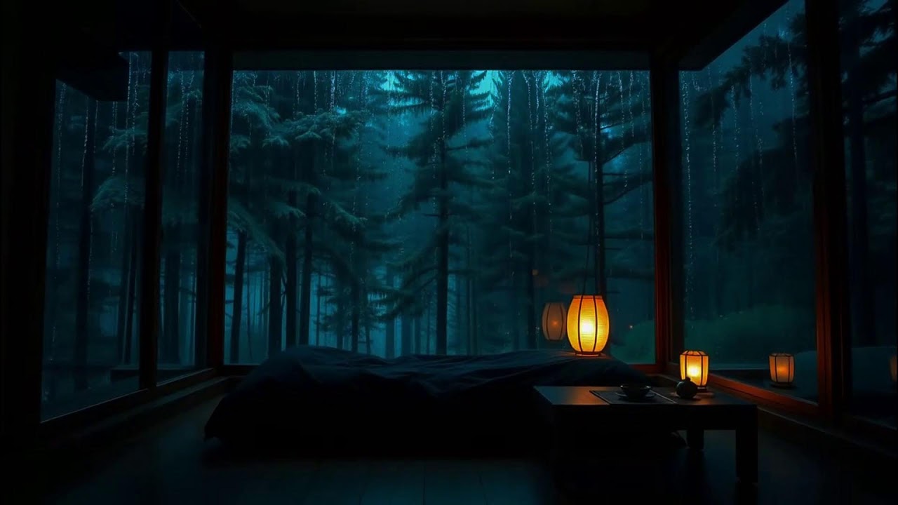 Rain Sounds Dark Room 🌙 No Ads for Deep Sleep Focus Meditation Relaxation