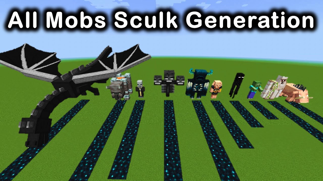 Sculk Generation by All Mobs in Minecraft - Which Mob Will generate more Sculk?